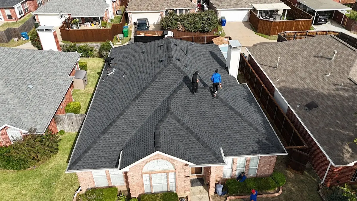 Slate & Tile Roof Repair work in progress on a Midland property